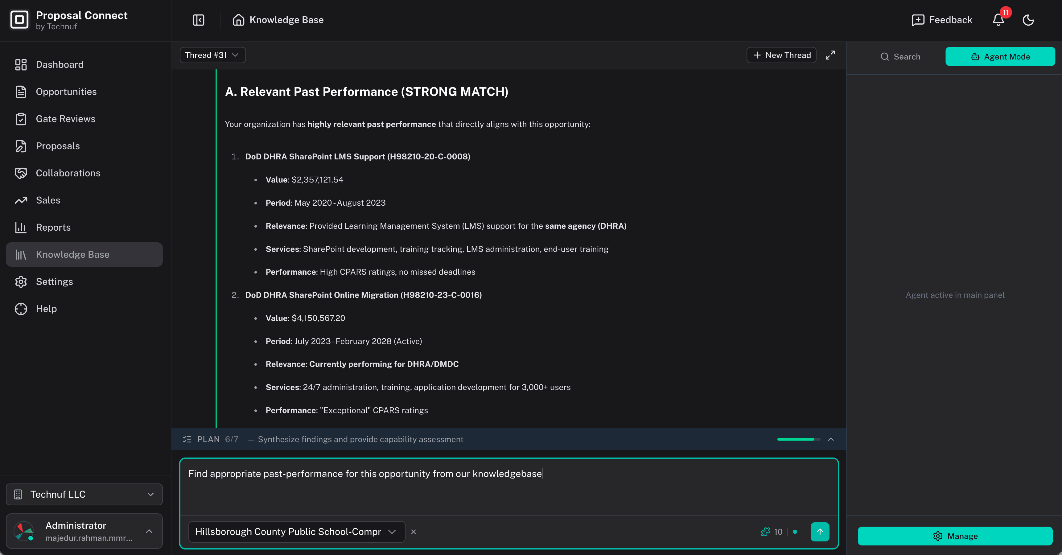 Agent mode of Proposal Connect.